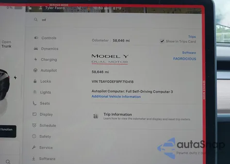 2023 Tesla Model Y Performance Dual Motor All-Wheel Drive z USA, uszkodzony, nr VIN 7SAYGDEF9PF710418